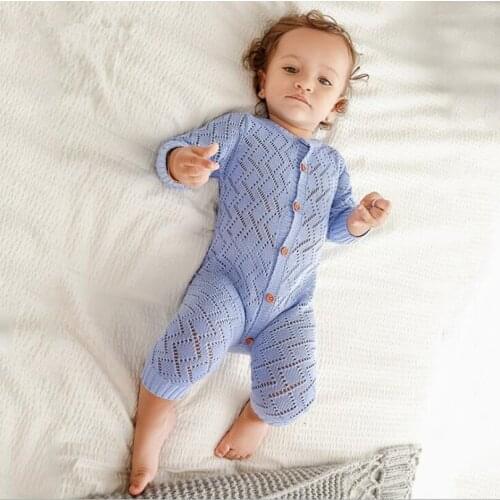 Knitted Baby Romper Cotton Newborn Baby Clothes Autumn Winter Toddler Jumpsuit Soild Infant Boys Girls Romper Overalls Onesie
