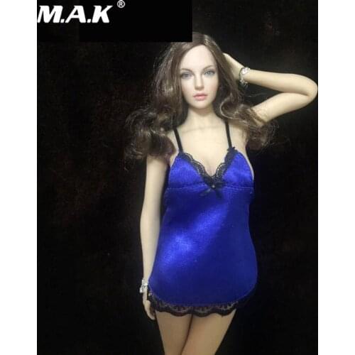 1/6 Scale Female Clothes Sexy Blue Pajamas Braces Skirt Dress Clothes Fit 12'' Action Figure Body