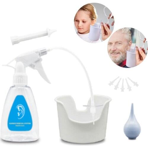 Medical Grade Ear Irrigation Cleaning Kit +5 Tips Ear Wax Removal Kit with Ear Washing Syringe Squeeze Bulb Ear Care Adults Kids
