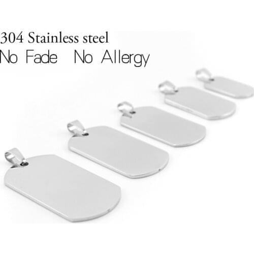 100% Stainless Steel Dogtags For Me Metal Military Plate Pendant Blank For Engrave Mirror Polished Wholesale 10pcs