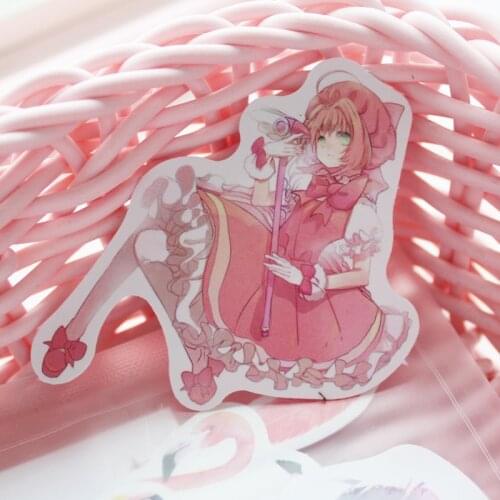 Cute Diary Stickers Pack Cardcaptor Sakura Aesthetic Stationery Kawaii Decoration Child Paper Stickers Scrapbooking Album Deco