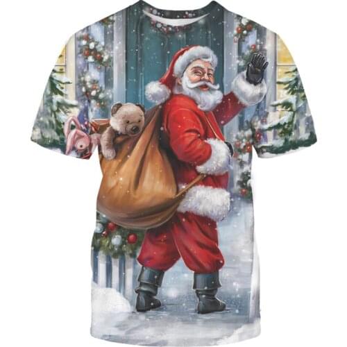 New Christmas Graphic T-shirt 3d printed mens and womens t-shirts Fashion shirt casual loose t-shirt Sports menswear