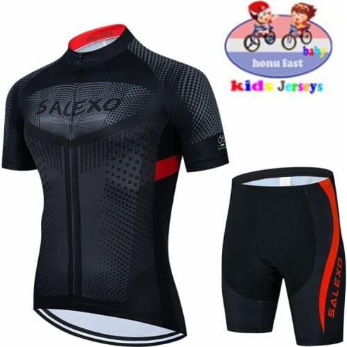 2021 New Kids Cycling Jersey Set Funny Cartoon Boys Girls Cycling Clothing Children Road Bike Shirts Suit MTB Maillot Ciclismo