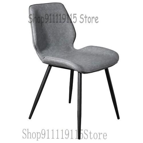 Dining Chair Family Light Luxury Nordic Modern Simple Restaurant Back Chair Iron Leather Chair Net Red Desk Stool