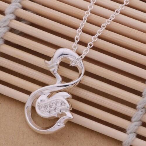Wholesale High quality silver plated Fashion jewelry chains necklace pendant WN-071