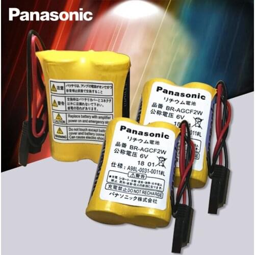 Panasonic 20pcs/lot BR-AGCF2W Lithium 6V 2200mAh PLC battery A98L-0031-0011 A06B-6093-K00 batteries with black plugs connectors