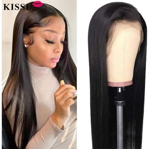 Kissu Wholesale Pre Plucked Lace Wig In Bulk Bone Straight Lace Front Wig Brazilian Lace Frontal Human Hair Wigs For Women