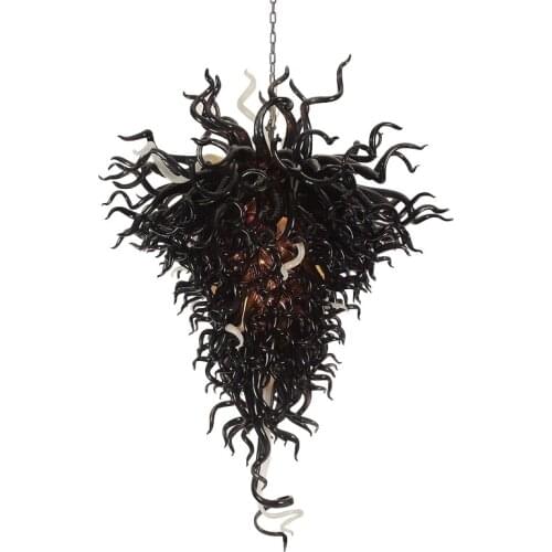 Luxury Black Chandelier Handmade Murano Glass Chandelier Lighting 110V to 240V Art Store Indoor Home Lighting