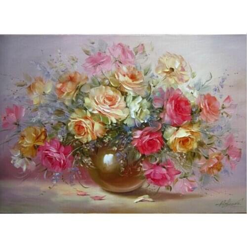 Rose oil painting by numbers diy digital painting acrylic paint by numbers 40X50cm flowers pictures wall art Decoration Gifts