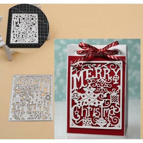 Merry Christmas Embossing Craft Dies Scrapbooking Card Metal Cutting DIY