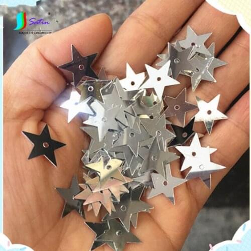 5/7/10/13/15/20/25mm Silver Five-pointed Star Sequins Clothing Bag Dress Handmade Jewelry DIY Accessories Sequins A0018F
