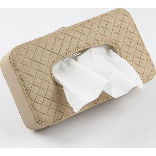 Tissue Box Microfiber Leather for Car Seat Headrest Back Hanging or Sun Visor Type Interior Auto Products Auto Accessories