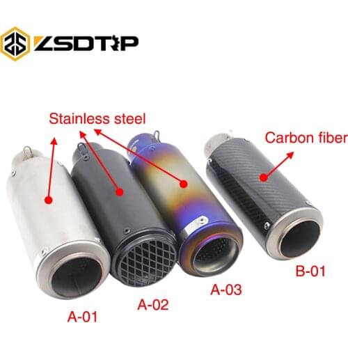ZSDTRP 51mm Universal Motorcycle Exhaust Pipe Muffler Stainless Steel Carbon Fiber Mufflers For KAWASAKI HONDA BMW KTM