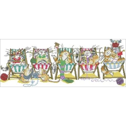 Cat in sweater patterns Counted Cross Stitch 11CT 14CT 18CT DIY Chinese Cross Stitch Kit Embroidery Needlework Sets home decor