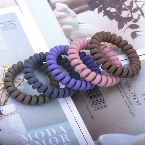 Telephone Wire Line Bracelets Women Elastic Hair Scrunchies Headbands Spiral Shape Ponytail Hair Ties Gum Rubber Hair Rope
