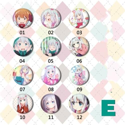 ZXFJXR 58MM Eromanga Sensei Sagiri Yamada Elf Badge Brooch Icons Broche Backpack Icons Round Bagdes Collection Gift