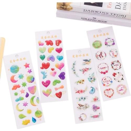 1pcs/lot Korean Style Beauty Dream Hot Stamping Crystal Epoxy Sticker Self-adhesive DIY Decorative Stickers Scrapbooking