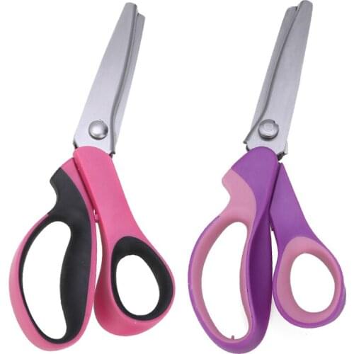 1pc Sewing Cut Professional Tailor Scissors Pinking Stainless Steel Shears Dressmaking Fabric Shears Craft Zig Zag Scissors