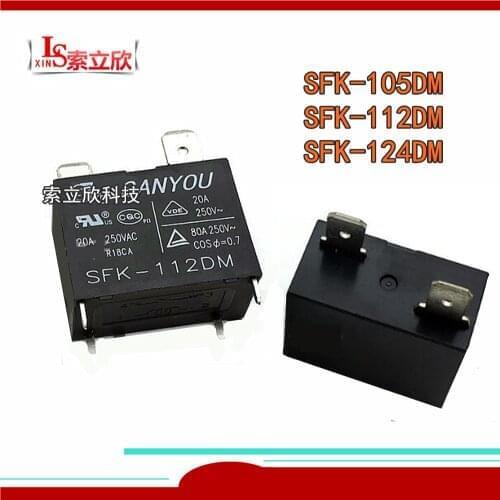 10pcs/lot 100%Original New Relay SFK-105DM 5VDC SFK-112DM 12VDC SFK-124DM 24VDC SFK-112DM-12VDC SFK 112DM 12V 24V 4PIN 20A