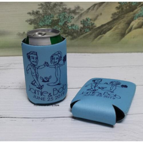 100pcs Customized LOGO Can Coolers Beach Wedding Favors Personalized Stubby Beer DIY Favors for Guests Destination Wedding Ideas