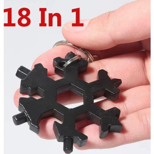 18 In 1 Snowflake Snow Wrench Tool Spanner Hex Wrench Multifunction Screwdriver Camping Outdoor Survive Tools Bottle Opener