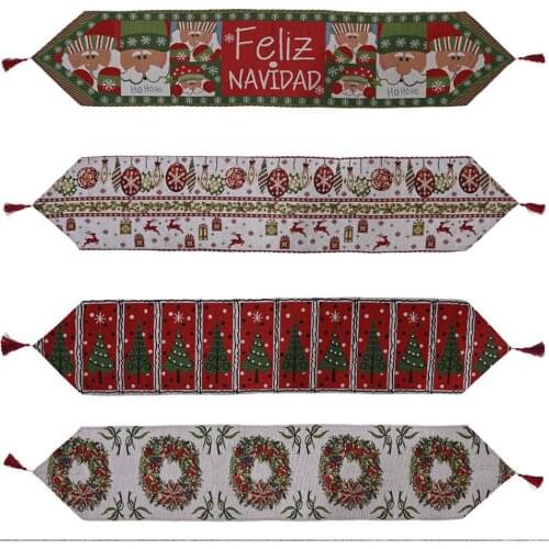 180cm Christmas Decorations Table Runner Sashes Table Cover Colorful Knitted Fabric Table Runner Table Decoration Tablecloth