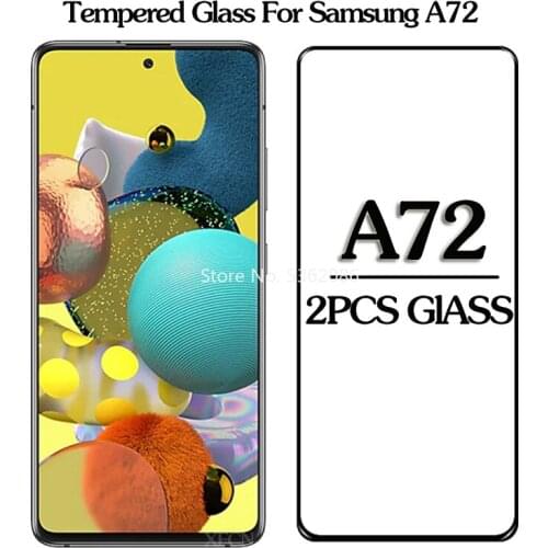 2Pcs Protective Glass For samsung a72 case For samsung galaxy a72 a 72 72a Screen Protector Tempered Film samsun a72 phone cover