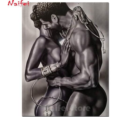 2020 New Arrival Diamond black white art couple 5D Diamond Painting Square/Round DIY Diamond Embroidery Rhinestones african love