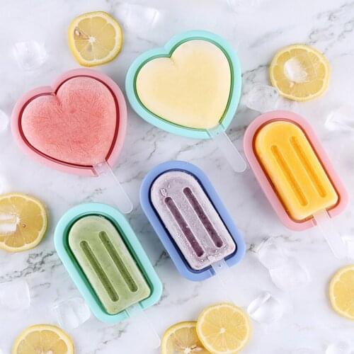 3 pcs/set Silicone Ice Cream Mould Dessert Popsicle Molds Homemade Ice Cream Popsicle Maker For Home Kitchen DIY Food