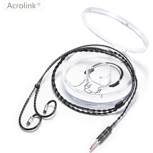 Acrolink 2Pin Connector 4Core 99.99% pure silver 4.4mm Balanced Earphone Cable For W4R SE3 SE5 UM3X With Ear Hook