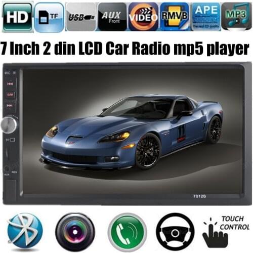 Touch screen car radio mp5 player Bluetooth FM USB AUX IN audio stereo Support rear view camera 2 din Mirror Link