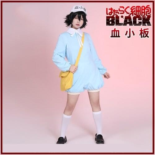 [Bodysuit+Hat+Socks] Amine Cells At Work BLACK Blood Platelet Cosplay Costume For Halloween Carnival Women Girls 2020 New
