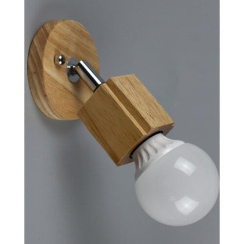 Wooden wall lights bedside wall lamp wall sconce modern wall light for bedroom Nordic macaroon 6 color steering head E27 85-285V
