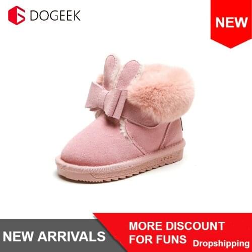 DOGEEK Kids Boots For Girls Toddler Boots Snow Winter Warm Children Shoes Baby Cotton Kids Snow Boots winter shoes for girls