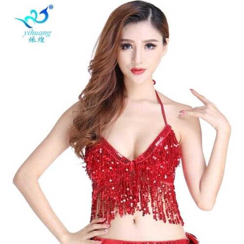 Europe and the United States belly dance paillette sequins in the coat bra DS nightclub stage sequins tassel