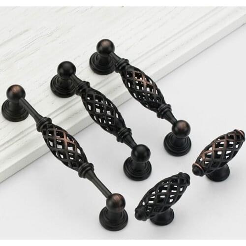 JD Cabinet Door Knob Furniture Handle Hardware Drawer European Retro Birdcage Wardrobe Antique Style