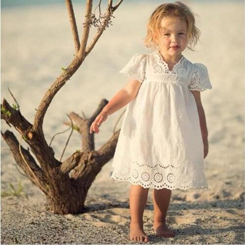 MERI AMMI Children Girl Clothing Set Short Sleeves Dress Lace White Bridemaid Dress For3-9 Year Girl,J515