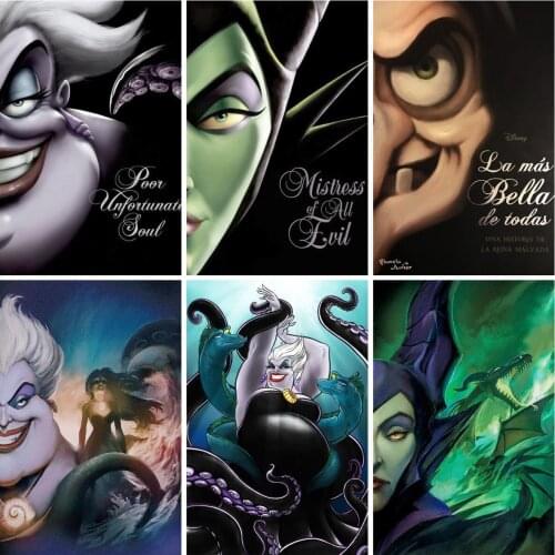 Disney Evil Villain Witch Maleficent Portrait 5D Diamond Painting Cross Stitch Kits Embroidery Handmade Mosaic Home Decor Gifts