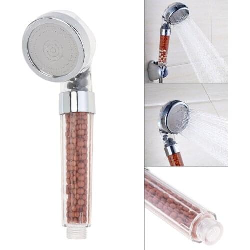 Small Transparent Shower Head ABS Anion Filter SPA Saving Pressurized Boost Rainfall Shower Head for Bathroom Bathing Travelling