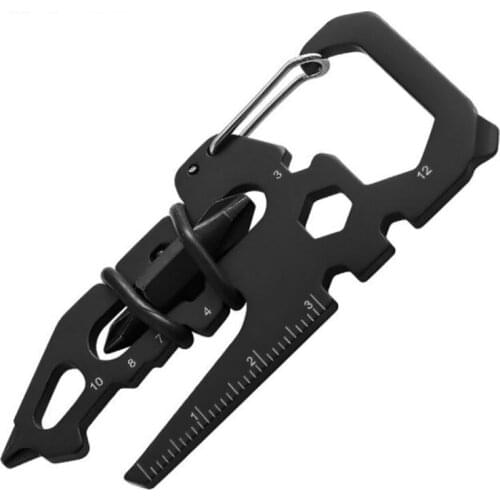 Stainless Steel Outdoor Tools Carabiner Clip Bottle Opener Keychain Ring Climbing Accessories Multifunction Card Tool