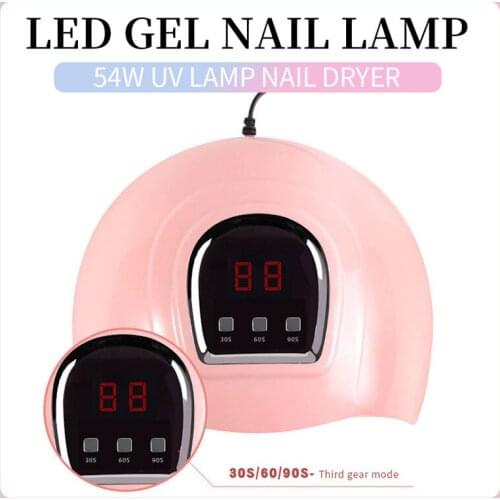 54W UV LED Lamp Nail Dryer Portable Sunlight Lamp for Nail Art Gel Polish Magnet Phototherapy Light Curing Nail Art Tools
