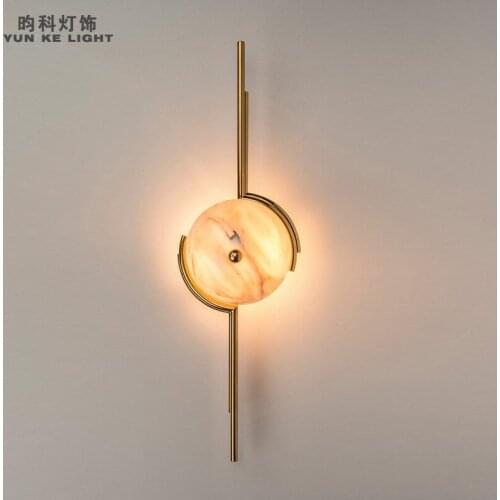 Postmodern personality natural marble light luxury art wall lamp simple living room bedside bedroom designer wall lamp