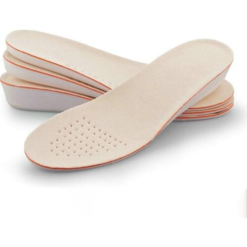 Unisex Height Increase Insoles Soy Fiber Sweat-absorbent Deodorant Breathable Shoe Pad Inserts Foot Care Pad for Men Women