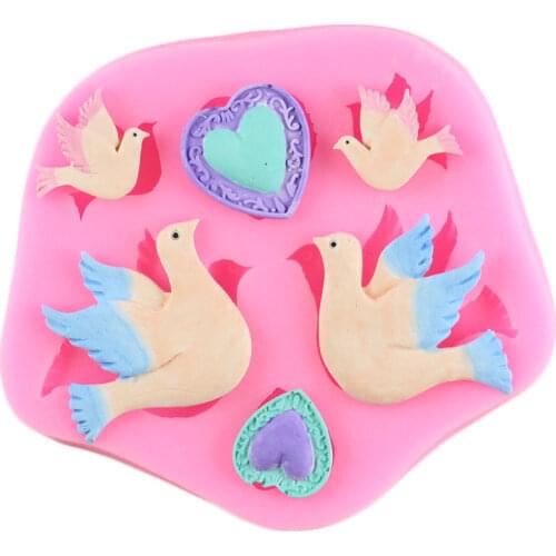 Sugarcraft Birds Silicone Molds Pigeon Fondant Mould Cake Decorating Tools Candy Clay Chocolate Moulds Cake Baking Moulds