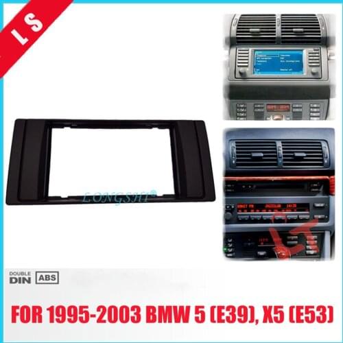 High quality new double 2 DIN Radio Fascia For BMW X5 (E53) 5 (E39) stereo facia frame panel dash mount kit adapter trim Bezel