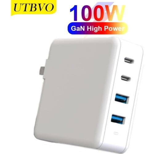 UTBVO 100W USB C Charger Fast Type C Wall Charger with GaN Tech & PD 3.0 Tablet Adapter For MacBook Pro Air iPad Pixel iPhone 12