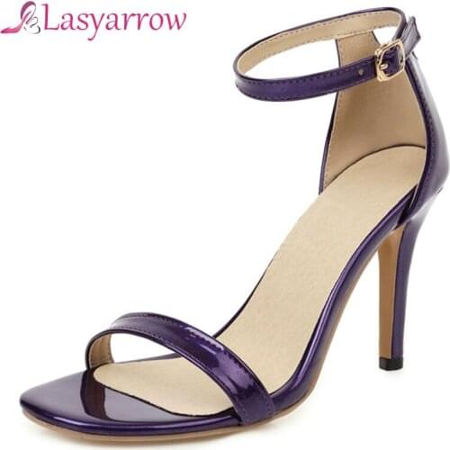 Lasyarrow Sexy Retro Female Women Sandals New Fashion High Heels Pumps Buckle Peep Toe Night Club Office Lady Shoes Woman Heels