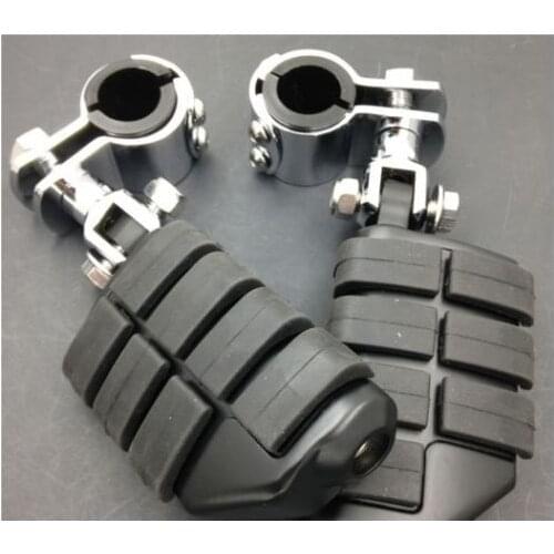 1" ~ 1 1/4" Dually Highway Foot Pegs Mount Clamps For Harley Honda Shadow 750 Yamaha Suzuki Triumph Bobber Chopper Cafe Racer