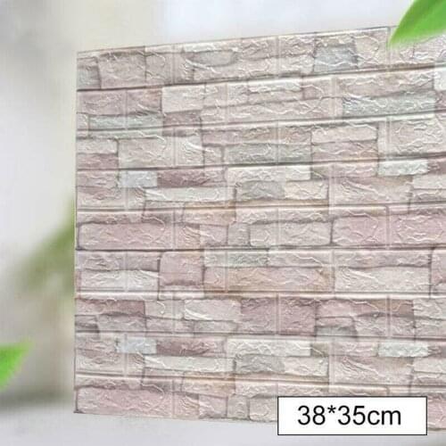 10pcs 3D Tile Brick Wall Sticker Adhesive Waterproof Foam Panel Wallpapers For Living Room TV Background Wall Decoration 35x38cm