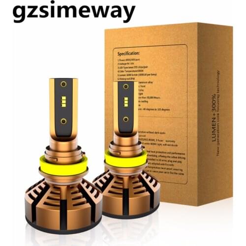 2PCS Auto H4 H7 LED H1 H8 H9 H11 9005 HB3 9006 HB4 Car headlight bulb ZES chip 7200LM 4000K 5000K 6000K fog light headlamp 12V